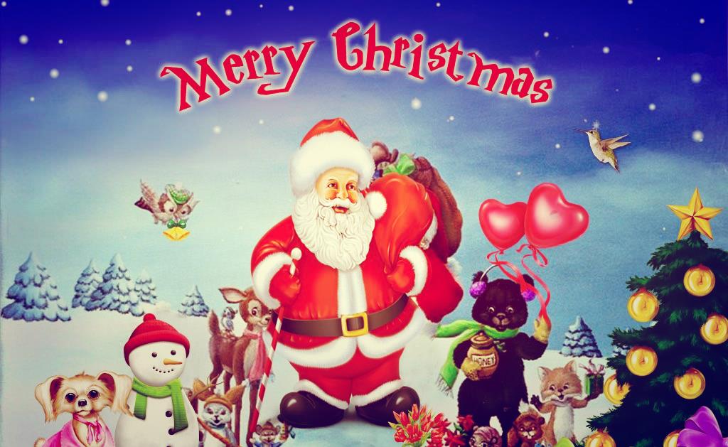 Merry Christmas Celebration Santa HD wallpaper